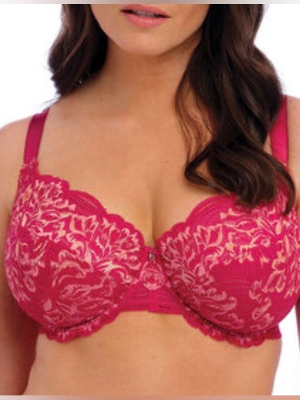 Fantasie Emmaline Side Support Lace Bra Cerise Pink 38I US 38G UK NWT